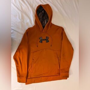 Under Armour Storm Loose Fit Athletic Pullover Hoodie Sweatshirt Orange Men's M